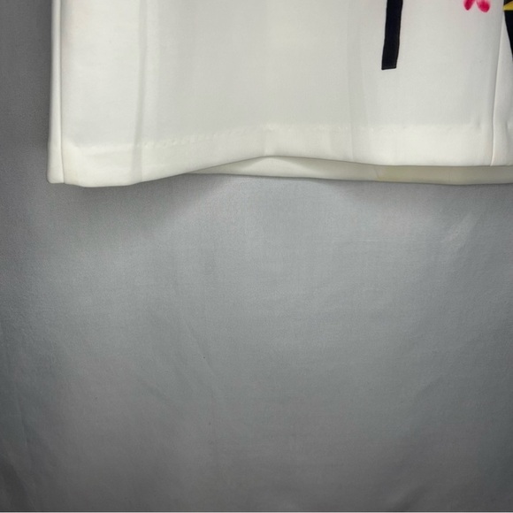 Calypso Women's White Floral Sheath Mini Dress Size XL Sleeveless spring zip up - Picture 2 of 9